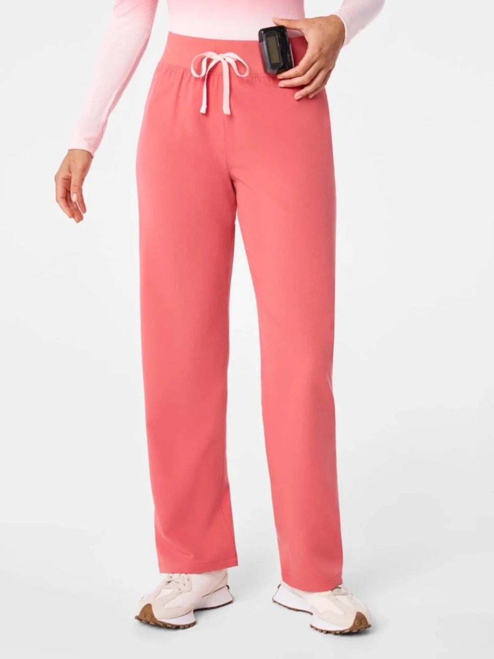 FIGS Women’s Livingston High Waisted Straight Leg Scrub Pants Pulmonary Pink NWT